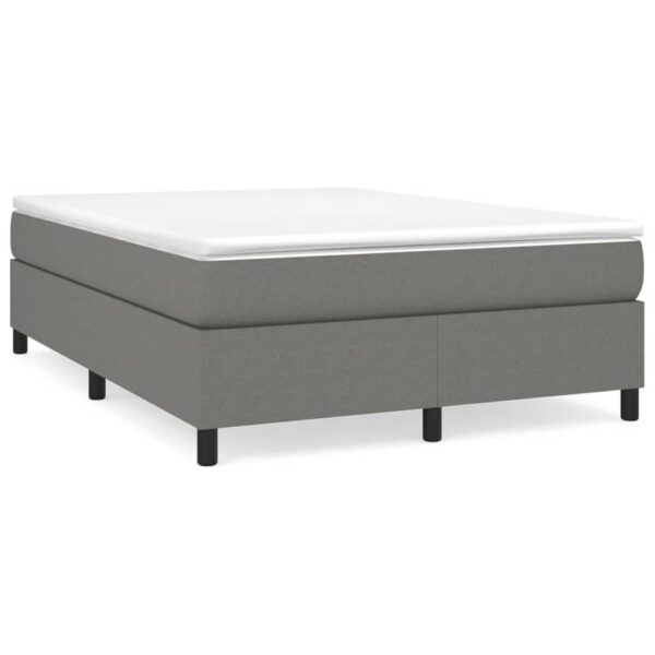 vidaXL Bed Frame Dark Gray 59.8"x79.9" Queen Fabric - Image 2