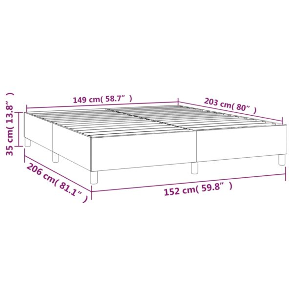 vidaXL Bed Frame Dark Gray 59.8"x79.9" Queen Fabric - Image 8