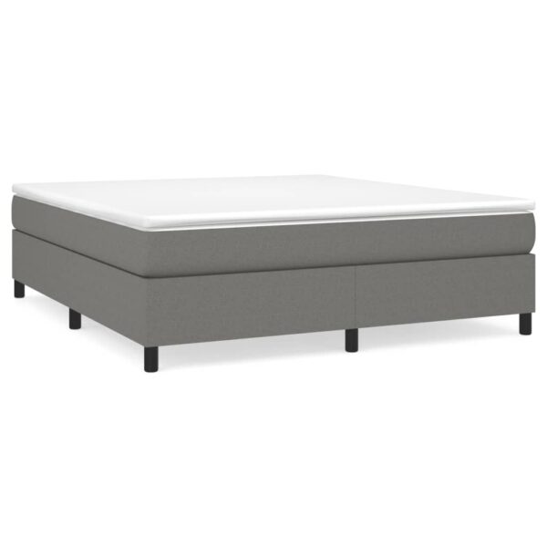 vidaXL Bed Frame Dark Gray 76"x79.9" King Fabric - Image 2