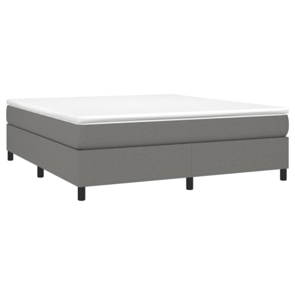 vidaXL Bed Frame Dark Gray 76"x79.9" King Fabric - Image 3