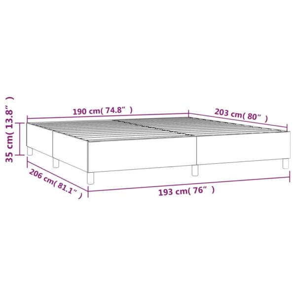 vidaXL Bed Frame Dark Gray 76"x79.9" King Fabric - Image 9