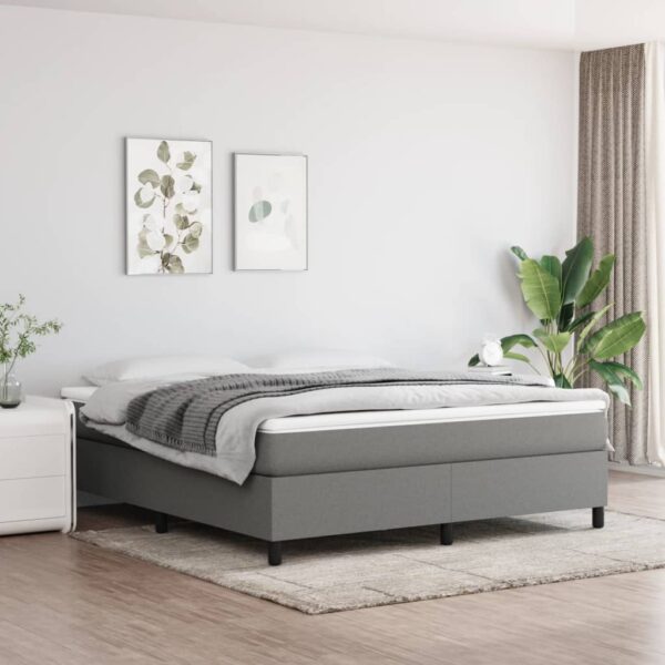 vidaXL Bed Frame Dark Gray 76"x79.9" King Fabric