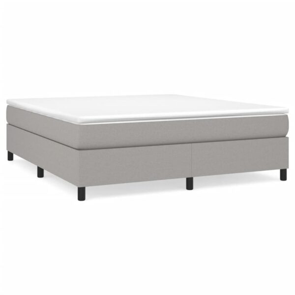 vidaXL Bed Frame Light Gray 72"x83.9" California King Fabric - Image 2