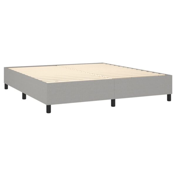 vidaXL Bed Frame Light Gray 72"x83.9" California King Fabric - Image 4