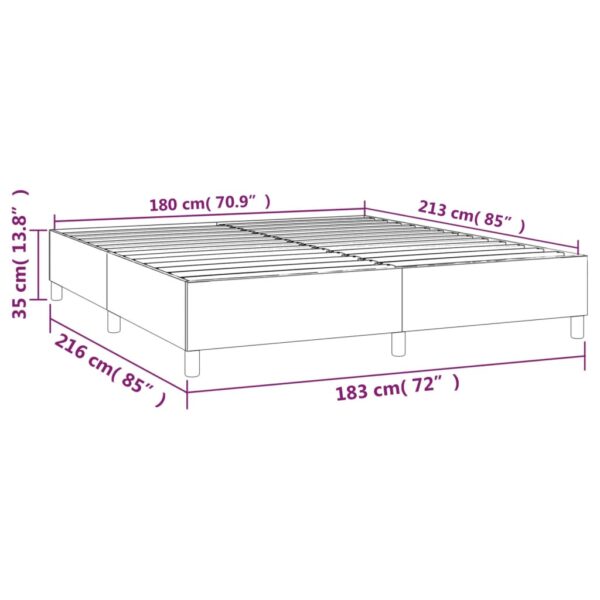 vidaXL Bed Frame Dark Gray 72"x83.9" California King Fabric - Image 9