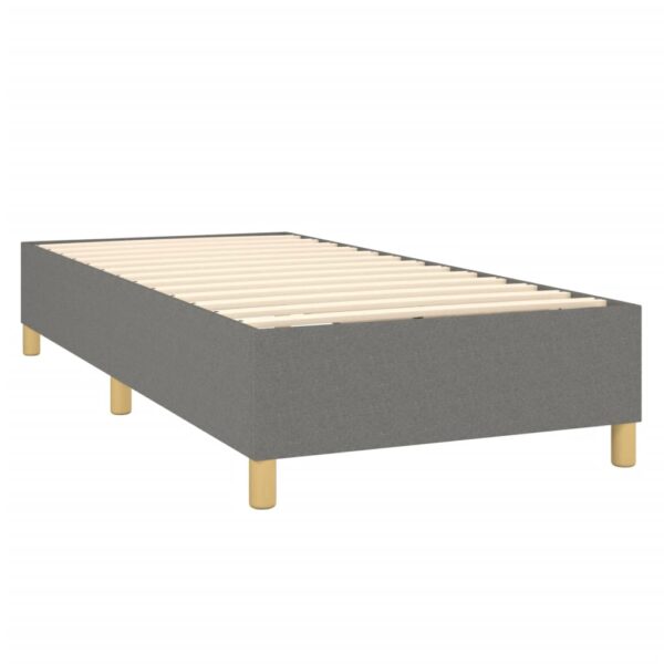 vidaXL Bed Frame Dark Gray 39.4"x74.8" Twin Fabric - Image 4