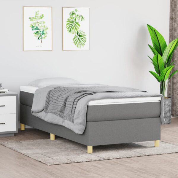 vidaXL Bed Frame Dark Gray 39.4"x74.8" Twin Fabric