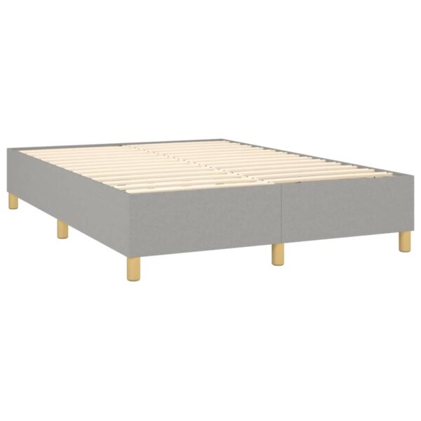 vidaXL Bed Frame Light Gray 53.9"x74.8" Full Fabric - Image 4