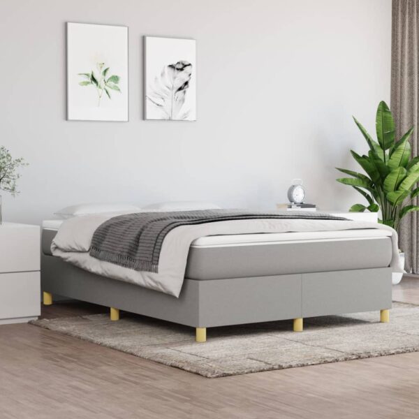 vidaXL Bed Frame Light Gray 53.9"x74.8" Full Fabric