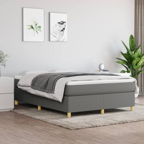 vidaXL Bed Frame Dark Gray 53.9"x74.8" Full Fabric