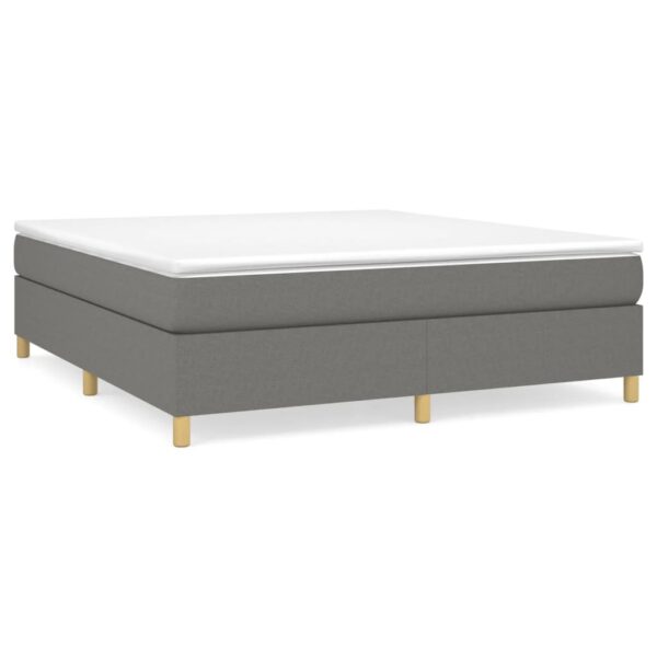 vidaXL Bed Frame Dark Gray 76"x79.9" King Fabric - Image 2