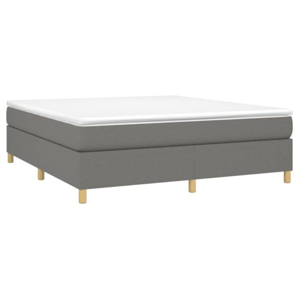 vidaXL Bed Frame Dark Gray 76"x79.9" King Fabric - Image 3