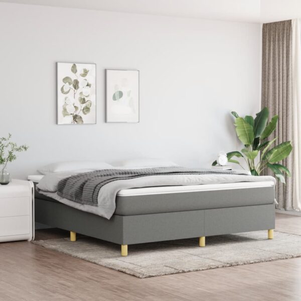 vidaXL Bed Frame Dark Gray 76"x79.9" King Fabric