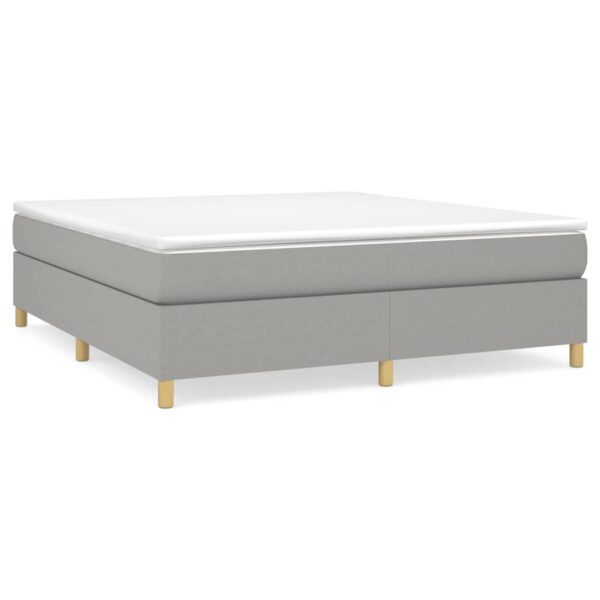 vidaXL Bed Frame Light Gray 72"x83.9" California King Fabric - Image 2