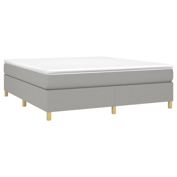 vidaXL Bed Frame Light Gray 72"x83.9" California King Fabric - Image 3