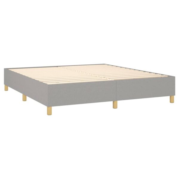 vidaXL Bed Frame Light Gray 72"x83.9" California King Fabric - Image 4