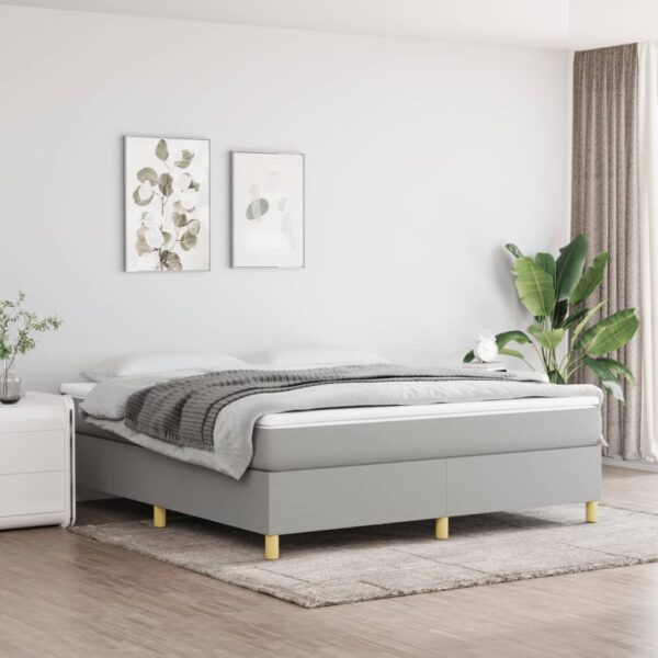 vidaXL Bed Frame Light Gray 72"x83.9" California King Fabric