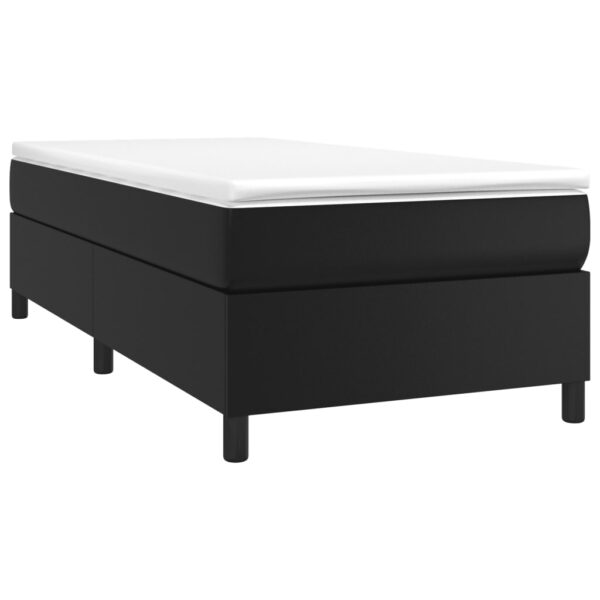 vidaXL Bed Frame Black 39.4"x74.8" Twin Faux Leather - Image 3