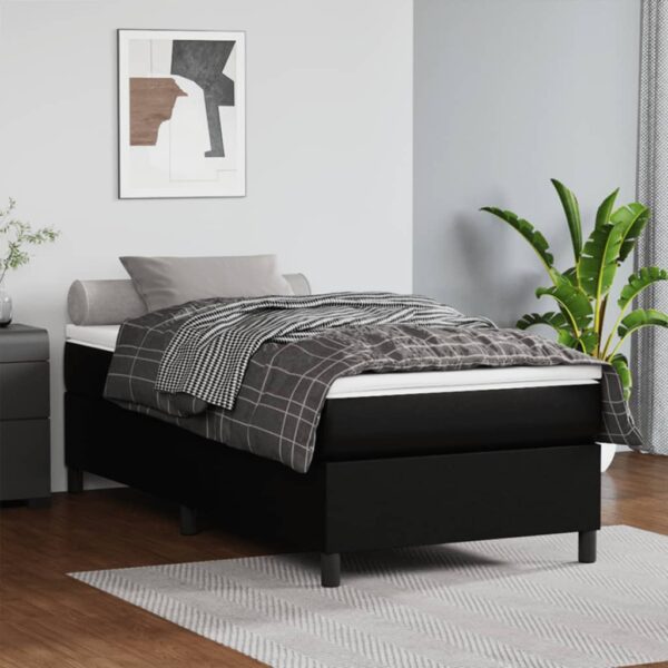 vidaXL Bed Frame Black 39.4"x74.8" Twin Faux Leather