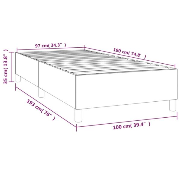 vidaXL Bed Frame White 39.4"x74.8" Twin Faux Leather - Image 9