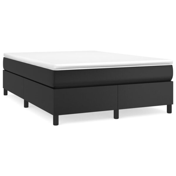 vidaXL Bed Frame Black 53.9"x74.8" Full Faux Leather - Image 2