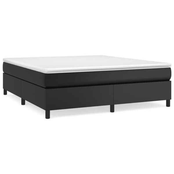 vidaXL Bed Frame Black 76"x79.9" King Faux Leather - Image 2