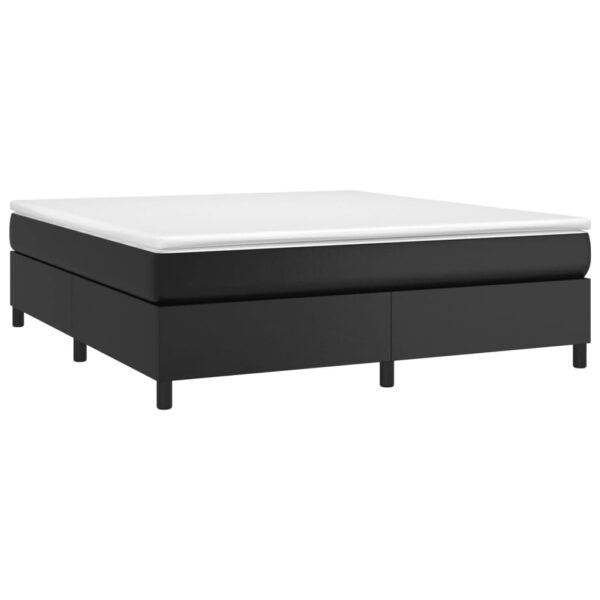 vidaXL Bed Frame Black 76"x79.9" King Faux Leather - Image 3