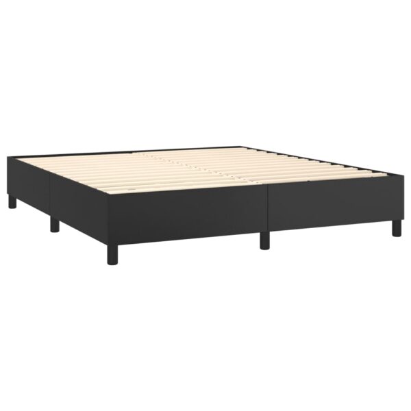 vidaXL Bed Frame Black 76"x79.9" King Faux Leather - Image 4