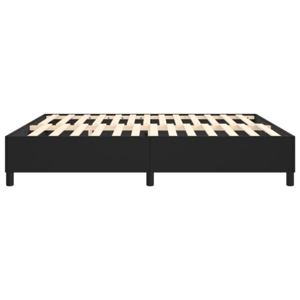 vidaXL Bed Frame Black 76"x79.9" King Faux Leather - Image 6