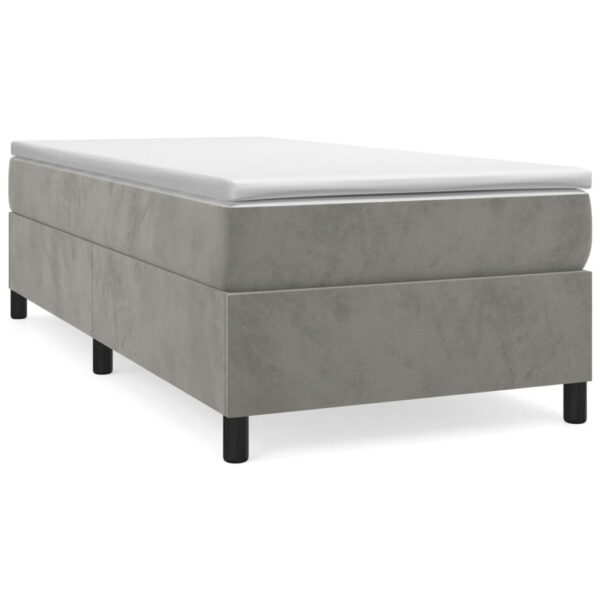 vidaXL Bed Frame Light Gray 39.4"x74.8" Twin Velvet - Image 2