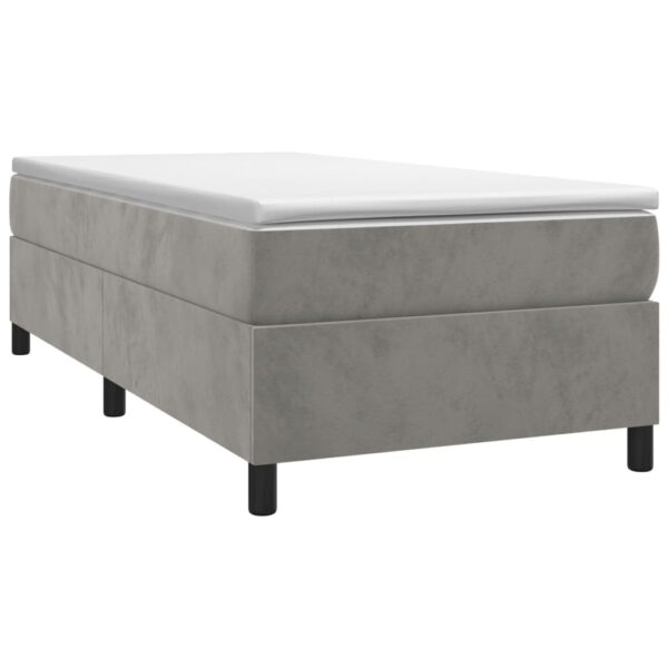 vidaXL Bed Frame Light Gray 39.4"x74.8" Twin Velvet - Image 3