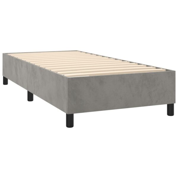 vidaXL Bed Frame Light Gray 39.4"x74.8" Twin Velvet - Image 4