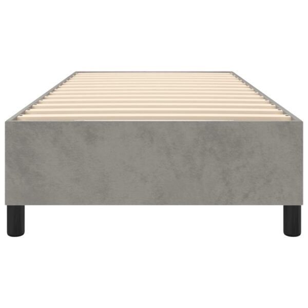 vidaXL Bed Frame Light Gray 39.4"x74.8" Twin Velvet - Image 5