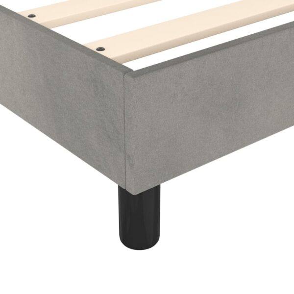 vidaXL Bed Frame Light Gray 39.4"x74.8" Twin Velvet - Image 7