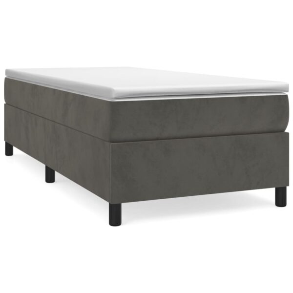 vidaXL Bed Frame Dark Gray 39.4"x74.8" Twin Velvet - Image 2