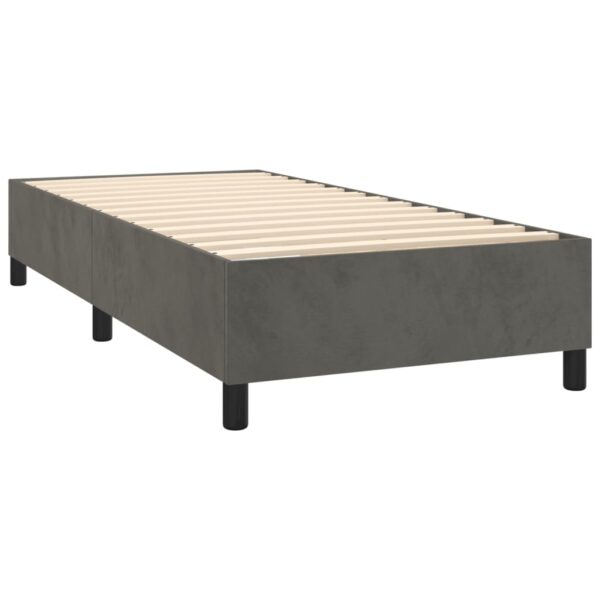 vidaXL Bed Frame Dark Gray 39.4"x74.8" Twin Velvet - Image 4