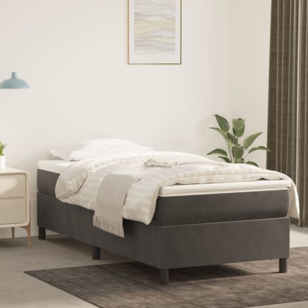 vidaXL Bed Frame Dark Gray 39.4"x74.8" Twin Velvet