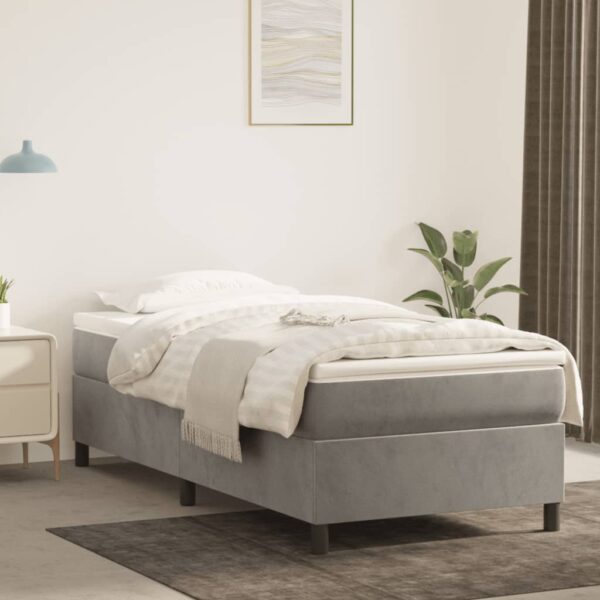 vidaXL Bed Frame Light Gray 39.4"x79.9" Twin XL Velvet