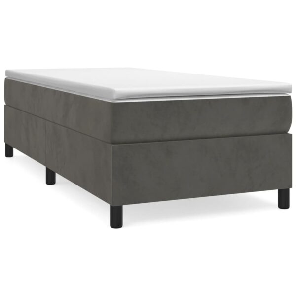 vidaXL Bed Frame Dark Gray 39.4"x79.9" Twin XL Velvet - Image 2