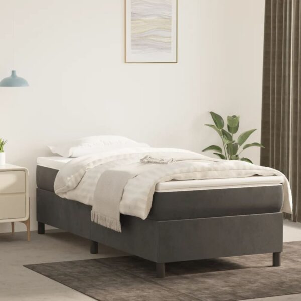 vidaXL Bed Frame Dark Gray 39.4"x79.9" Twin XL Velvet