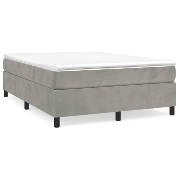 vidaXL Bed Frame Light Gray 53.9"x74.8" Full Velvet - Image 2