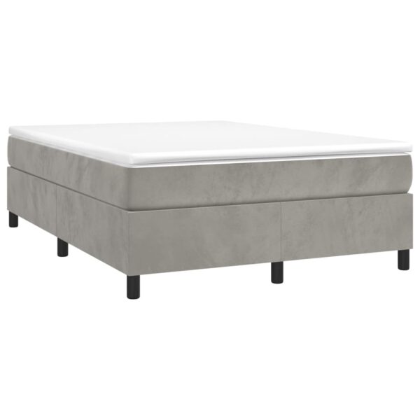 vidaXL Bed Frame Light Gray 53.9"x74.8" Full Velvet - Image 3