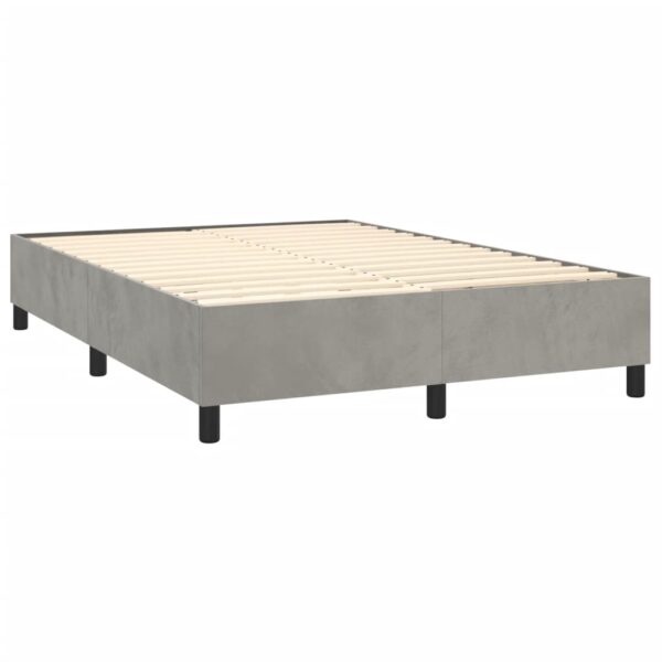 vidaXL Bed Frame Light Gray 53.9"x74.8" Full Velvet - Image 4