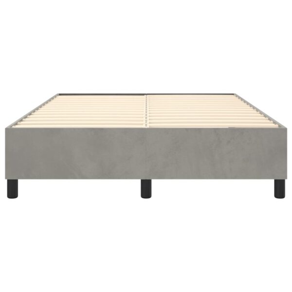 vidaXL Bed Frame Light Gray 53.9"x74.8" Full Velvet - Image 5