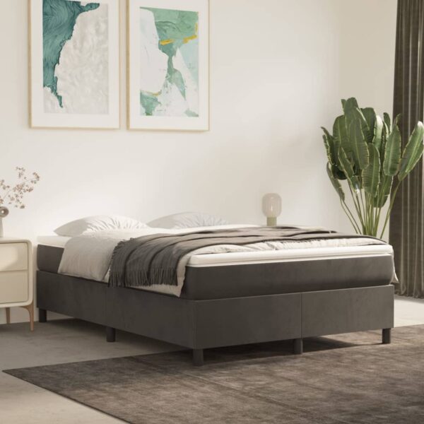 vidaXL Bed Frame Dark Gray 53.9"x74.8" Full Velvet