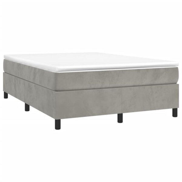 vidaXL Bed Frame Light Gray 59.8"x79.9" Queen Velvet - Image 3