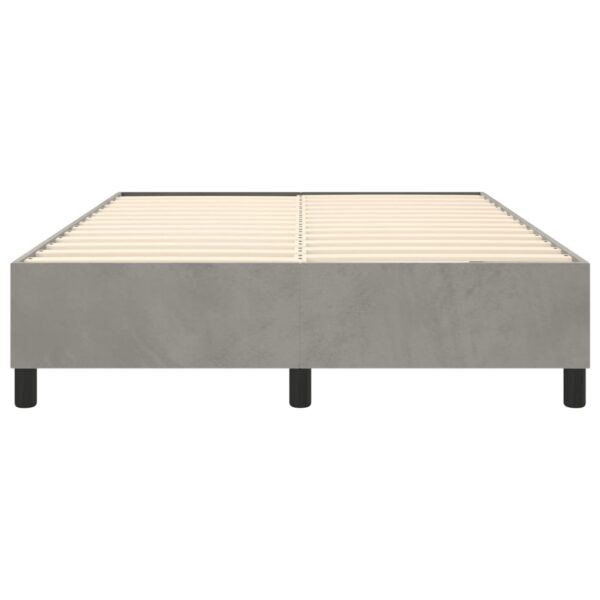 vidaXL Bed Frame Light Gray 59.8"x79.9" Queen Velvet - Image 5