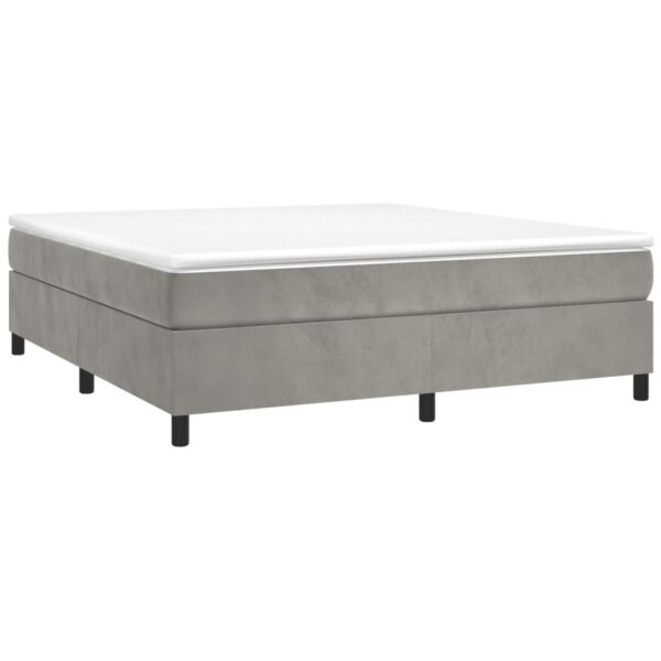 vidaXL Bed Frame Light Gray 76"x79.9" King Velvet - Image 3