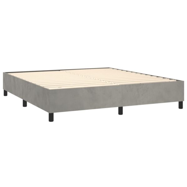 vidaXL Bed Frame Light Gray 76"x79.9" King Velvet - Image 4