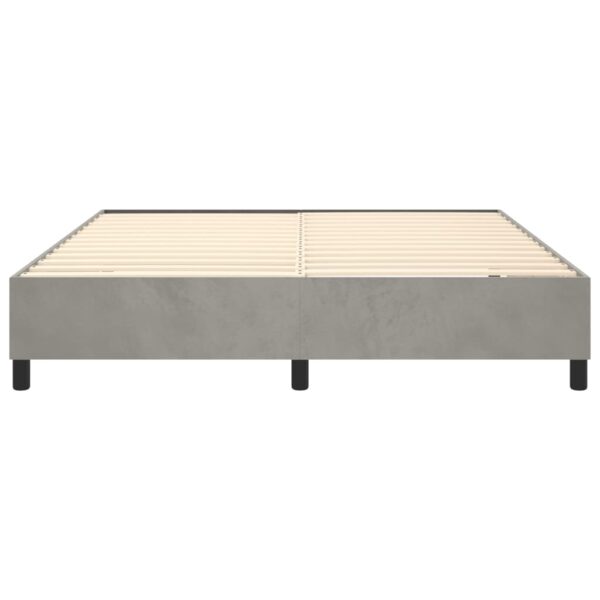 vidaXL Bed Frame Light Gray 76"x79.9" King Velvet - Image 5